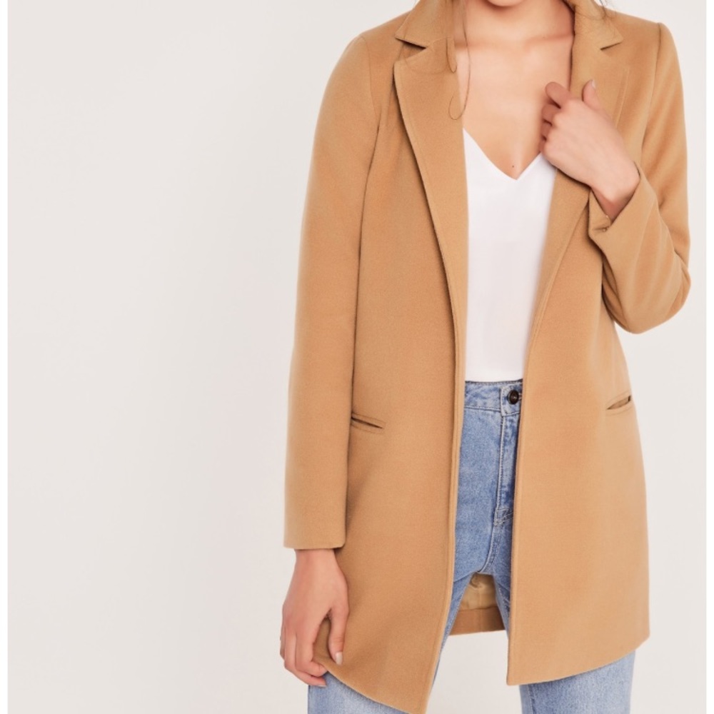 MISGUIDED SHORT FAUX WOOL COAT SZ US 12 fits US 10
